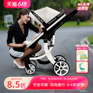 teknum婴儿推车可坐可躺双向高景观宝宝车新生婴幼儿童睡觉婴儿车