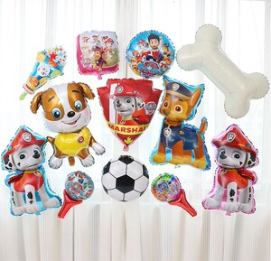 爆款狗狗巡逻队阿力阿奇毛毛汪汪队铝膜气球儿童卡通铝箔气球足球
