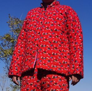 冬季纯棉手工碎花背带棉裤复古棉袄怀旧风河南原创男女花棉袄