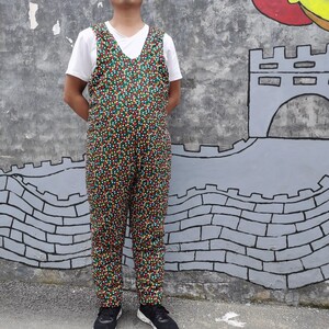 中老年成人加厚棉裤连体裤手工背带裤开档封档传统碎花纯棉棉裤