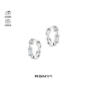 [毛晓彤同款]RSNY链式耳环女时尚ins小巧气质简约个性S925银耳钉