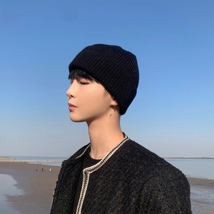 针织帽男潮牌日系显脸小网红潮流瓜皮帽毛线帽男生帽子冬帅气青年