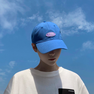 蓝色日韩软顶鸭舌帽男ins夏季潮流太阳帽男士酷帅防晒棒球帽潮牌
