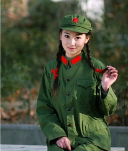 老式怀旧65式老军装文革解放红卫兵服装纯棉红军演出服装革命军装