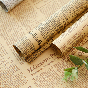 英文报纸/怀旧复古英文牛皮包书纸/能拍照背景鲜花包装纸贴墙墙纸