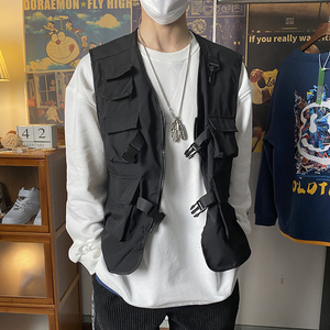 2021春季潮流多口袋欧美街头ins背夹衣服男马甲机能外套男装背心