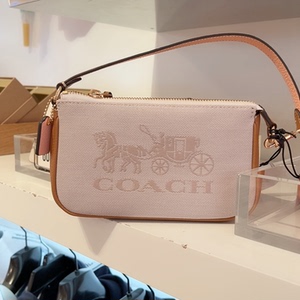 美国直邮 coach帆布马车logo麻将包19cm,不退不换