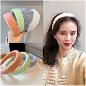 cookie饰品韩国白色毛绒发箍女百搭外出秋冬天甜美洗脸网红可爱