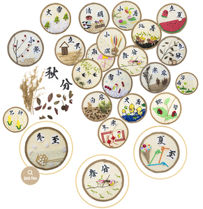 春夏秋冬二十四节气壁饰环创材料装饰手工创意框墙面饰圆盘1人付款13