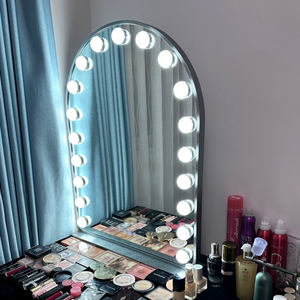 台式化妆镜大号LED灯泡镜子简约家用桌面梳妆镜挂墙商用可定制款