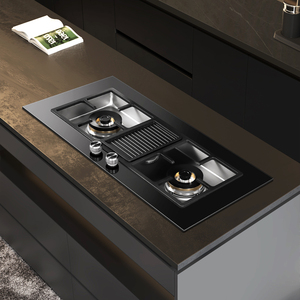爱太太岩板灶全嵌入式隐藏燃气灶内嵌式台下三眼煤气灶家用天然气