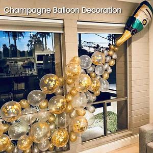 周年庆香槟酒瓶铝膜气球套装婚庆派对酒会装饰气球大号啤酒瓶酒杯