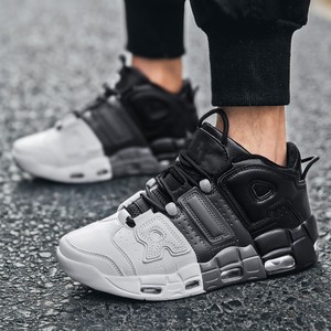 权志龙同款情侣渐变三色大air皮蓬气垫篮球鞋男联名黑白熊猫女鞋