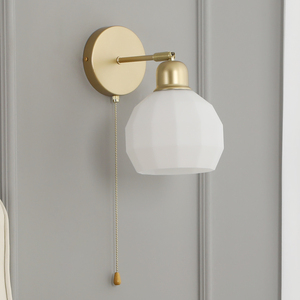 北欧创意带拉绳开关壁灯轻奢客厅电视柜背景墙灯简约楼梯过道挂灯