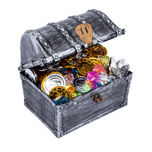 儿童七彩大宝石钻石女孩男孩玩具寻宝金币道具海盗宝箱宝藏盒子