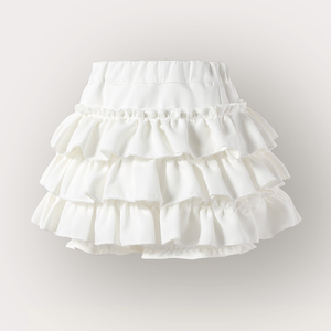 女童白色蛋糕裙2024夏季少女可爱公主蓬蓬裙韩版显瘦时尚高腰裙裤