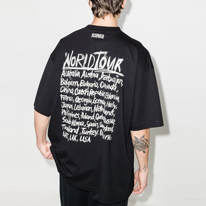 vetements涂鸦字母logo宽松圆领短袖男女vtm后背印花标语休闲t恤