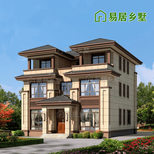 现代新中式别墅设计图纸三层房屋建设全套效果图施工图农村自建房