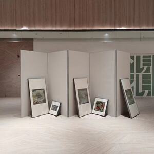 无缝书画展板书法美术作品布置艺术板墙博物馆文化宣传展墙亚麻布