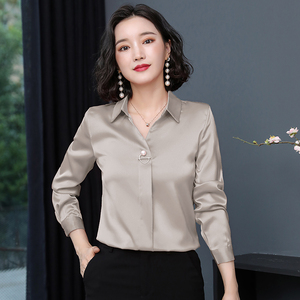 唯品会京东蘑菇街品牌女装专柜正品特卖商城春季真丝长袖衬衫上衣