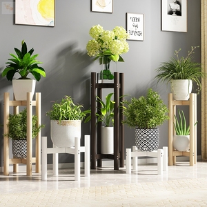 实木花台绿植架电视柜旁花盆架子简易绿萝架室内花架落地十字花托