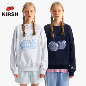 韩国代购 kirsh樱桃卫衣女宽松圆领套头长袖外套春季新款上衣潮牌