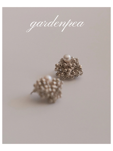 gardenpea原创手作银耳饰女2023小众设计感高级简约清新耳钉耳夹