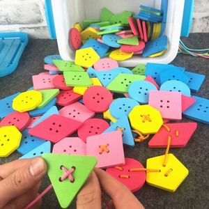 手工穿绳串珠益智早教玩具 幼儿园宝宝训练手眼协调能力3-4-5-6岁