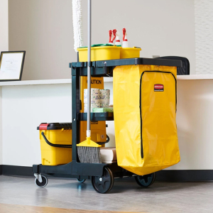 rubbermaid乐柏美工具车多功能手推酒店物业保洁清洁用品服务推车