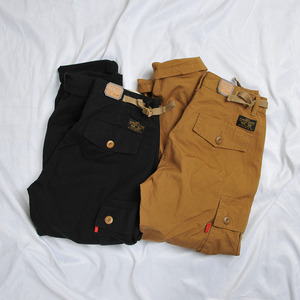 重磅日式山系阿美咔叽复古美式户外日系港风多口袋宽松直筒工装裤