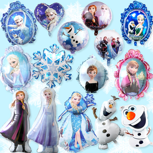 冰雪奇缘气球艾莎安娜公主女孩主题雪宝造型生日派对场景布置装饰