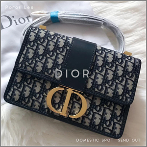 国现dior迪奥经典老花logo提花翻盖蒙田30皮肩带单肩斜挎包女