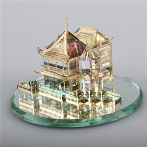 上海豫园城隍庙九曲桥水晶建筑模型 商务礼品礼物办公室桌面摆件
