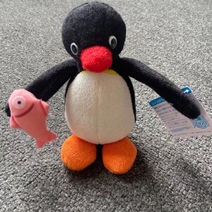 日本pingu企鹅家族摸鱼振动毛绒公仔活动关节玩偶玩具送朋友礼物