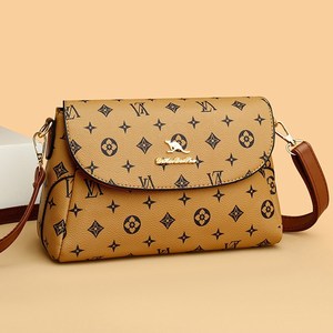 luvi真皮单肩斜挎包女2023新款洋气中年lv妈妈包高级感牛皮小包潮