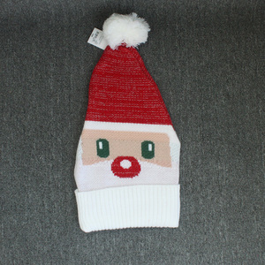 外贸成人圣诞帽秋冬季针织帽男女儿童毛球帽子长款圣诞雪人针织帽