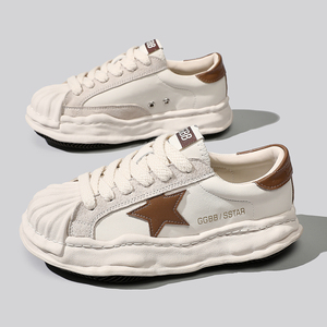 阿比让2023春季情侣款休闲鞋运动板鞋溶解真皮小白鞋ms01-1