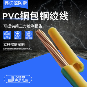 PVC铜包钢绞线绝缘皮铜包钢绞线PVC皮铜包钢接地绞线镀铜钢绞线包