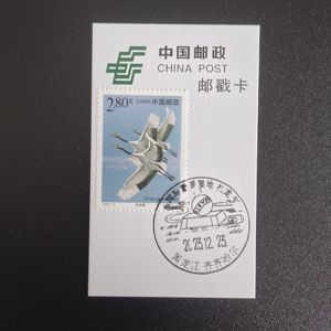 2000-3丹顶鹤邮票 国际重要湿地扎龙 风景邮戳戳卡 极限戳卡