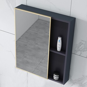 太空铝轻奢浴室镜柜带置物架镜子卫生间镜箱洗手间挂墙式储物壁挂