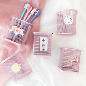 可爱粉色少女心笔筒小清新简约桌面收纳筒学生小仙女办公文具