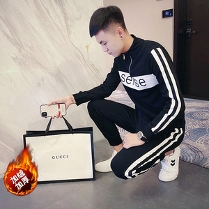 精神小伙套装男春季