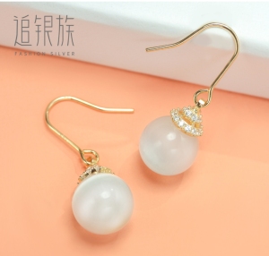 追银族耳环925纯银