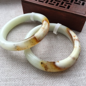 玉你同行天然辽宁岫岩花玉蓝水糯蓝红血管桂花糕岫玉秀玉手镯包邮