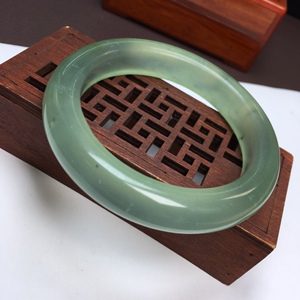 玉你同行天然岫玉釉玉秀玉蓝冰起荧光飘墨手镯 辽宁岫岩玉正品