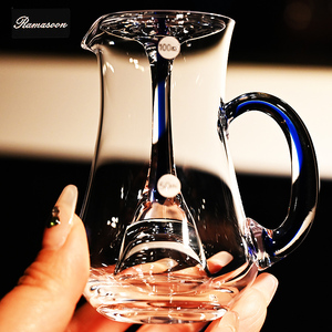 新品水晶玻璃焕彩色杆家用白酒杯分酒壶二两分酒器如意烈酒杯子