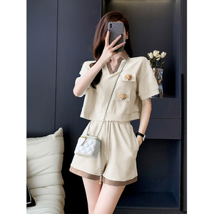 搭配盐系穿搭亚麻女装日系复古马甲休闲阔腿裤三件套装夏36人付款275