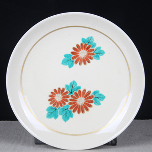 oz日本陶瓷 日本粉彩菊花纹赏盘挂盘 日本粉彩工艺,绘制菊花纹