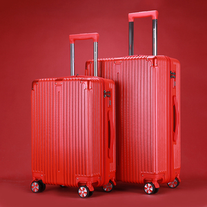 璐璐凯帝拉杆箱红色结婚行李箱男女静音万向轮铝框密码登机旅行箱
