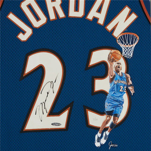 美国代购 奇才队 迈克尔 乔丹 亲笔签名球衣 upper deck认证
